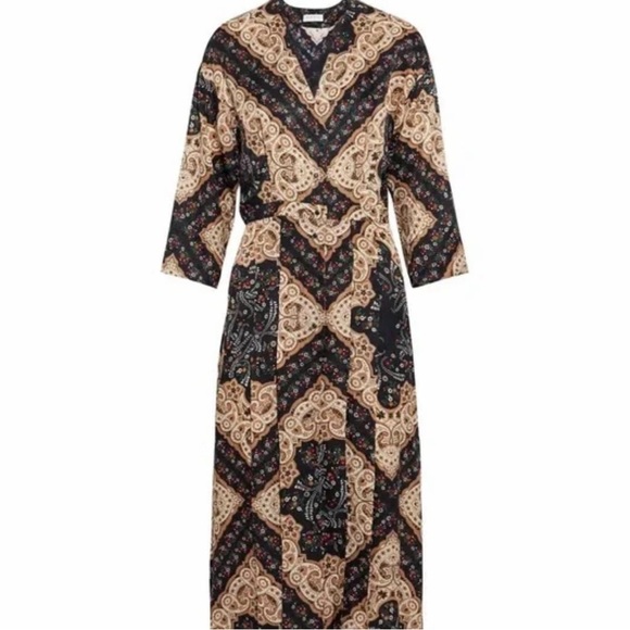 Black and Cream Paisley Dress - Picture 5 of 7